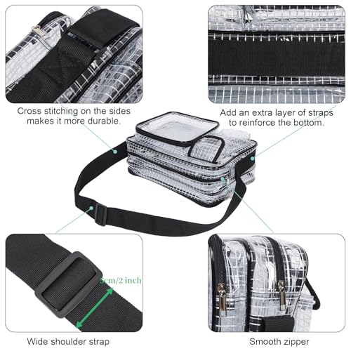 NOTAG Clear Tool Bag Anti-Static,Engineer's Bag,Transparent PVC Bag for Work,Cleanroom Shoulderbag 14 Inches 13.8 x 8.3 x 9.8 inch