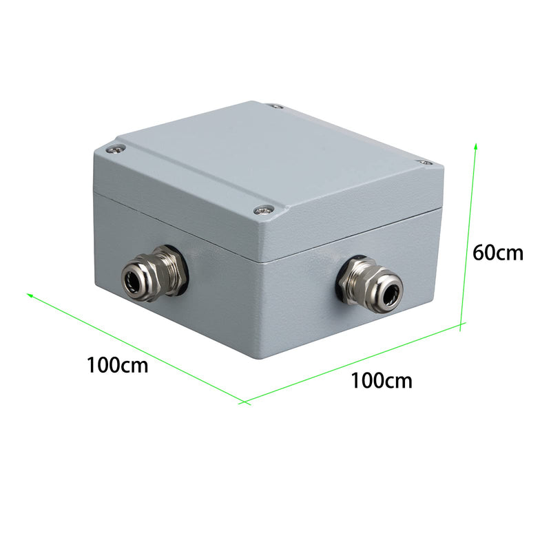 100x100x60mm Aluminum Metal Waterproof Junction Box, Universal Industrial Structure IP66 explosionproof Pre-drilled Electric Project Box 3.9 * 3.9 * 2.4 inch for Outdoor and Indoor Using
