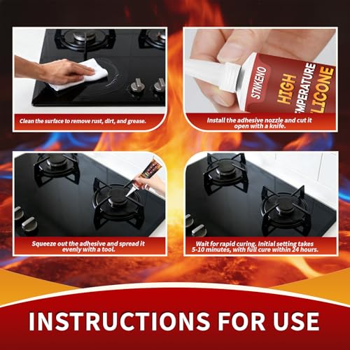High Temperature Glue, 3.53 Oz Heat Resistant Silicone Adhesive