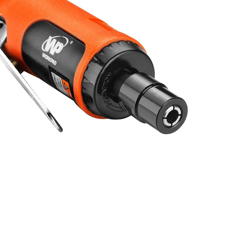 WORKPAD Mini Air Straight Die Grinder with 10-Pieces Air Die Grinder Stone Set，25000 RPM, Mini Pneumatic Tools, Equipped with 1/4-inch, 1/8-inch collets and 2 wrenches