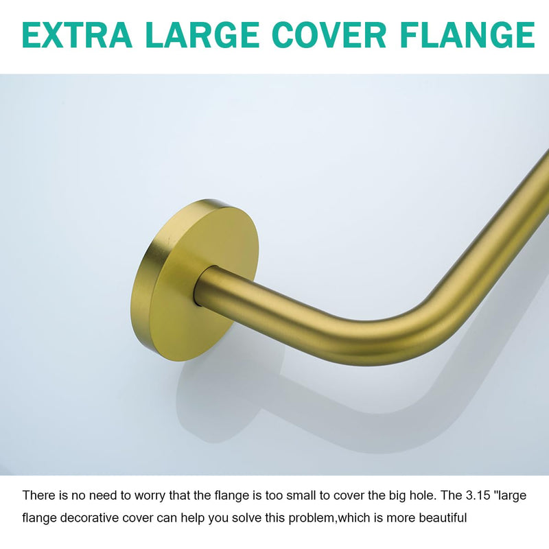 16 Inches Shower Arm with Flange,S Shaped Gooseneck Shower Head Arm,High Rise Shower Head Extension Arm,Champagne Bronze,SE-RD91058-16CB Round Flange-16″ Champagne Bronze