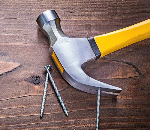 3 Piece Claw Hammer Set (20 oz, 16 oz, 8 oz) – Fiberglass Handle, Anti-Slip Grip, Polished Steel Head – Framing, Carpentry & Home Improvement Tools 3 8 oz, 16 oz, 20 oz