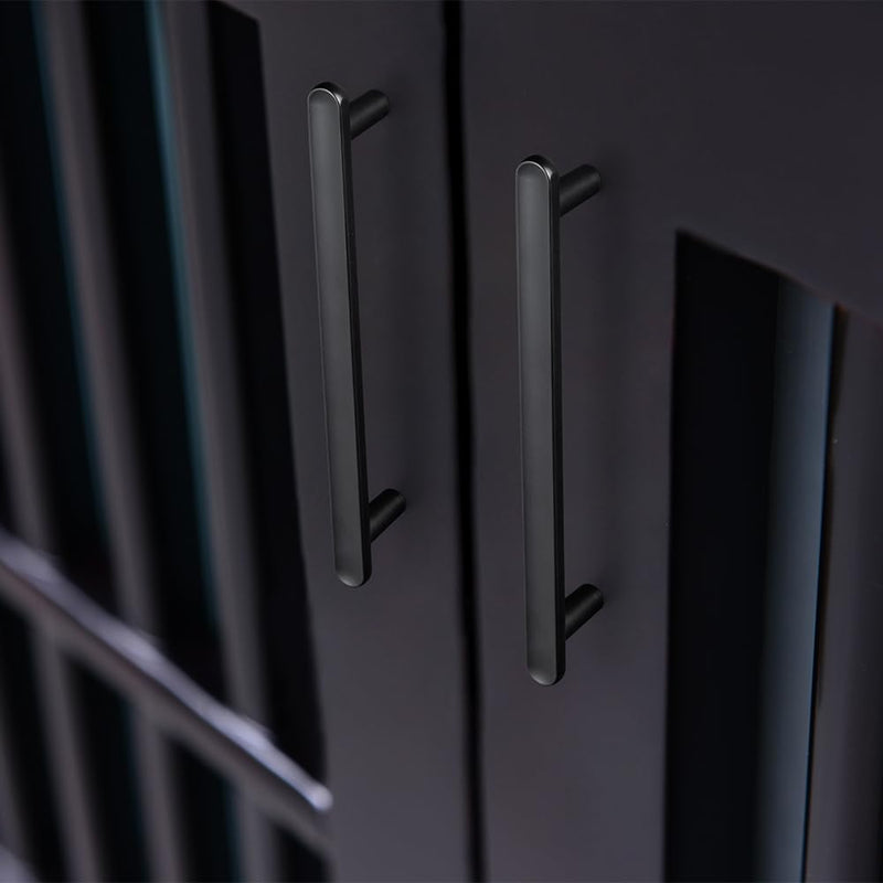 Goo-Ki 6 Pack 5" Classic Curvature Matte Black Cabinet Handles - Timeless Appeal Meets Modern Functionality for Kitchen Drawer Improvement 5" Center to Center