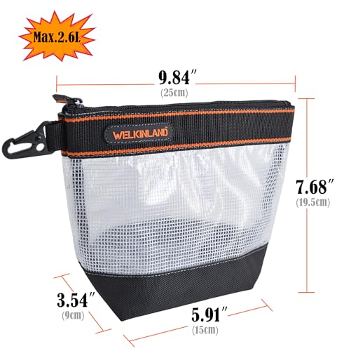 WELKINLAND 10-Inch Clear Tool Pouch Organizer, 4-Pack Zippered Tool Pouch