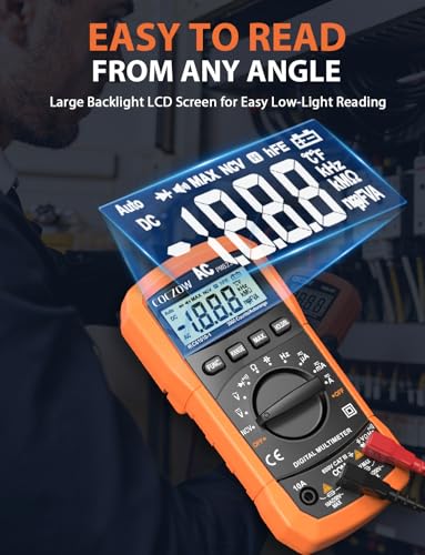 Digital Multimeter,Multimeter Tester, High Sensitivity Voltmeter Ammeter Ohmmeter NCV Circuit Checker Measures AC/DC Voltage,AC/DC Current, Resistance, Diodes, Continuity, Transistor Black