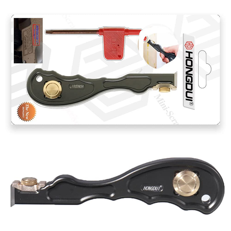 HONGDUI 2 in 1 Carbide Scraper, Aluminum Alloy Wood Scraper for Glue and Wood Surface Scraping, Woodworking Tool