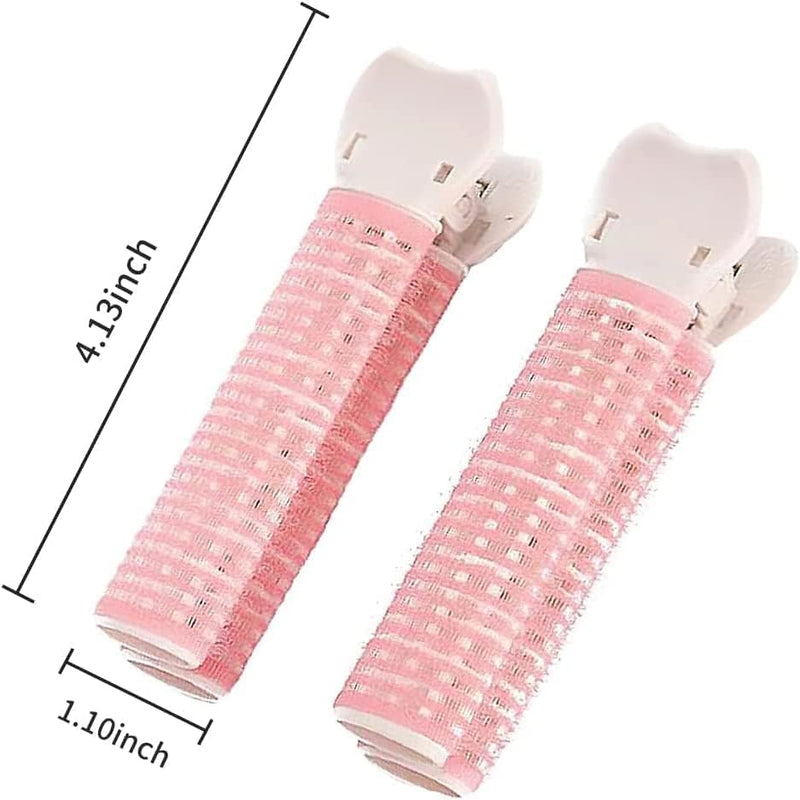  [AUSTRALIA] - 4Pcs Pink Volumizing Hair Root Clip DIY Bangs Curler Self Grip Hair Roller Set Styling Tool Accessories