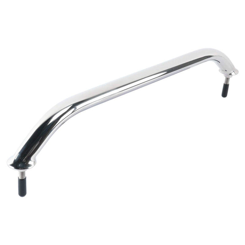 Amarine Made 2-Pack 12", 16", 18" Polished Stainless Heavy Duty Oval Boat Marine Grab Handle Hand Rail with Flange & Stud (12 ")