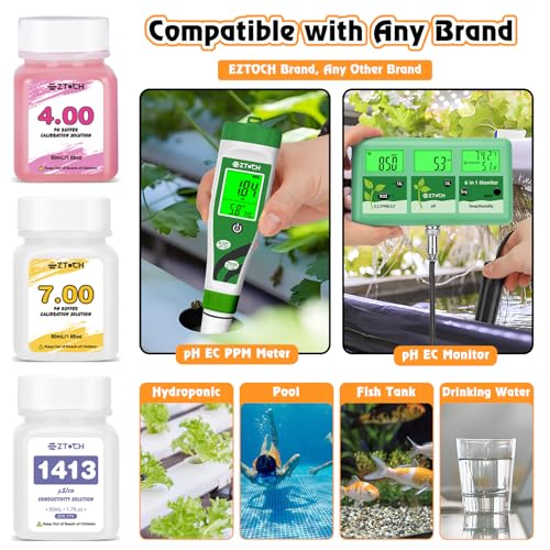 pH 4.00 7.00 &EC 1413μS Conductivity Calibration Solution, Each 50ml