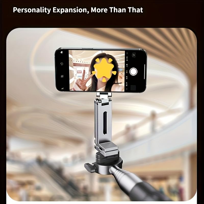 Magnetic Tripod for iPhone 17/16/15/14/13/12 Plus Pro Max Series,Aluminium Mini Magnetic Phone Tripod for iPhone,360° Adjustable Magic Clip Folding Magnetic Phone Stand,1/4" Screw (Grey) Grey