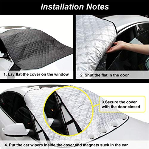 Car Windshield Snow Cover Ice Frost Removal 9pcs Magnetic Windscreen Cover Wiper Protector in All Weather Fist Most Cars SUV Standard