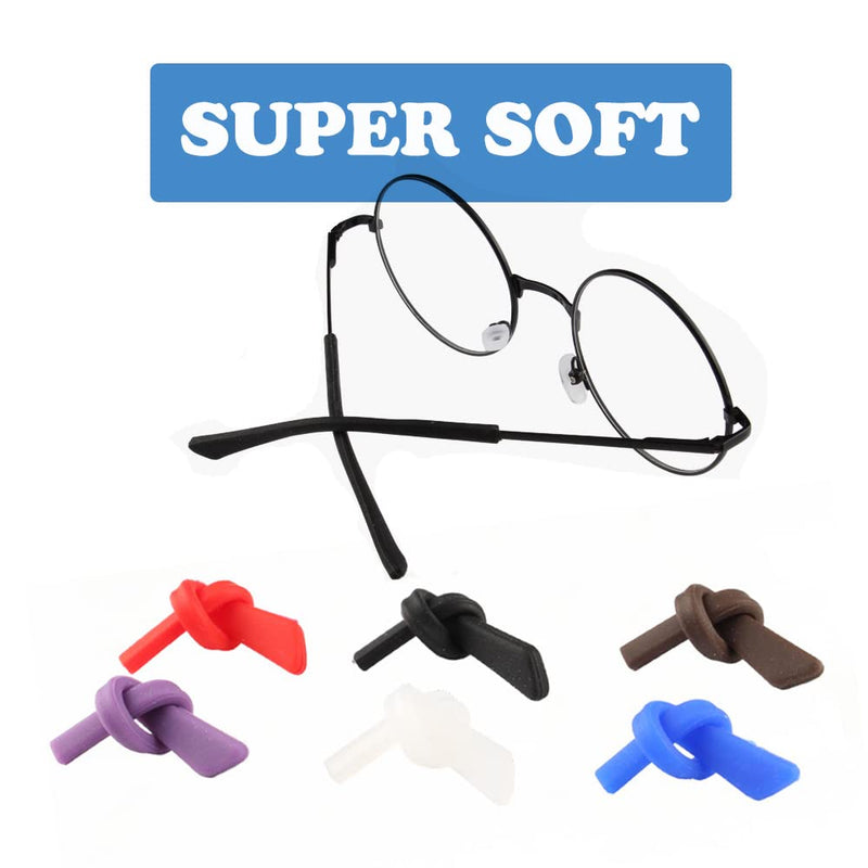 Eyeglass Replacement Temples, Silicone Glasses End Tips Ear Sock Sleeve for Thin Metal Eyeglass Legs,8 Pairs Black