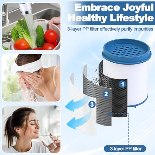 23 Pcs Sink Faucet Water Filter with Filter Elements Set, 360 Rotating Faucet Filters, Remove Fluoride Heavy Metals Hard Water, Sink Filters Faucets for Home Kitchen & Bathroom