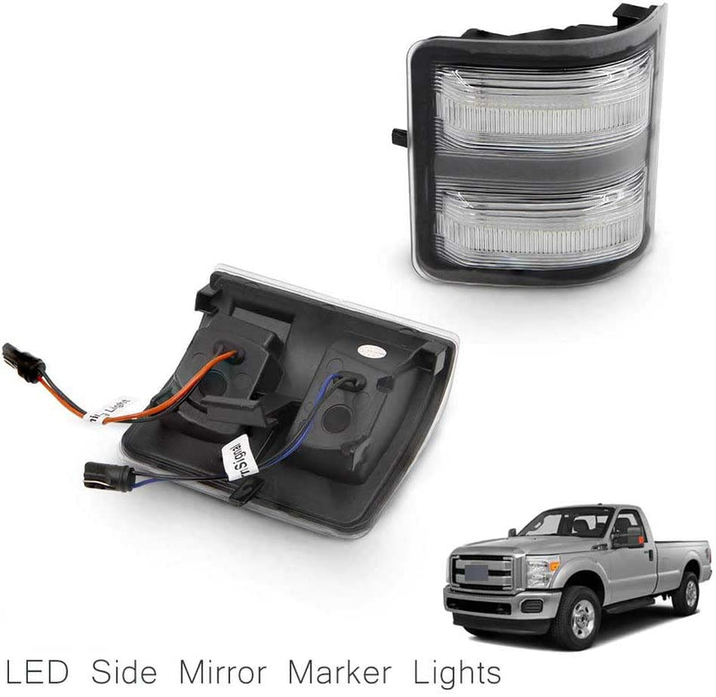 Led Side Mirror Marker Lamp For Ford F250 F350 F450 F550 2008 2009 2010 2011 2012 2013 2014 2015 2016 Super Duty Switchback White Led Driving Parking Light Amber Led Turn Signal Light Smoke Lens clear lens