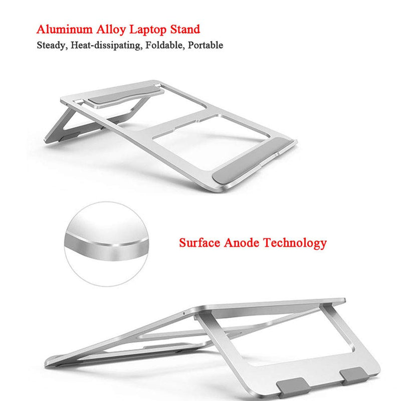 Soke-Six Laptop Stand,Aluminum Portable Foldable Laptop Support Stand Holder Desk Table Mobile Phone Stand for iPad MacBook Pro Air Notebook