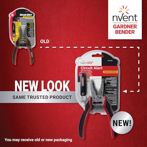 Gardner Bender GST-224M Circuit Alert® Voltage Sensing Stainless Wire Stripper, 12/2 & 14/2 NM Cable, 7 1/2 in.