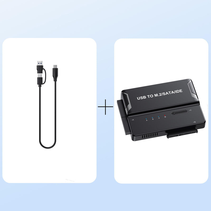 Universal 3-in-1 Hard Drive Enclosure - Tool-Free USB 3.2 10Gbps Type-C Adapter for NVMe M.2 (2230-2280), 2.5"/3.5" SATA & IDE HDDs, External SSD Reader for 3.5" IDE Drives