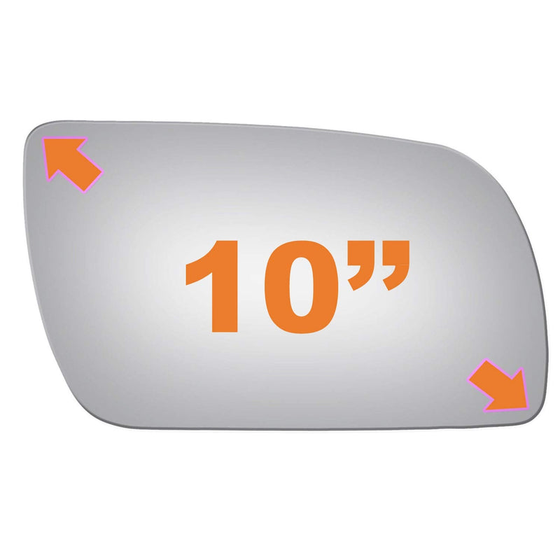 WLLW Mirror Glass Replacement for CHEVY GMC 1992's - 2000's Truck Passenger Side Passenger Side 10 inches