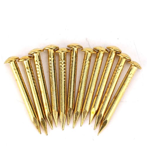 Oumefar Gold Round Head Nail Brass Nails Mini Model Nail Furniture Hinge 100pcs for Hardware Accessories DIY Crafts(#1) Home