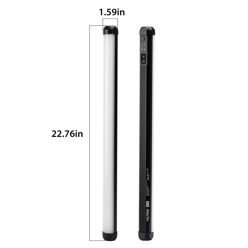 VILTROX 58cm 20W RGB Light Stick,1920LM 2500K~8500K TLCI≥97 LED Photographye Tube Light, Phone Control RGB Photo Lamp for YouTube, TikTok, Game Streaming, Party Bar (K60) Single