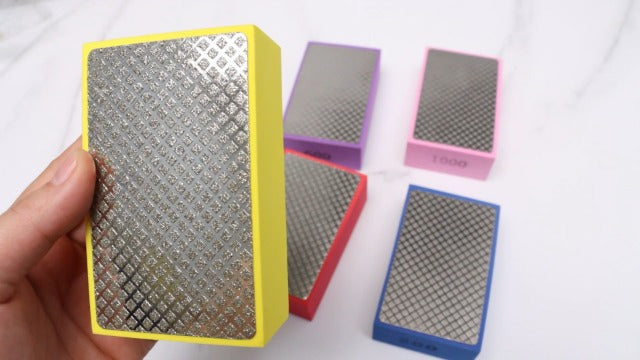 12 Pack Diamond Hand Polishing Pads, 60-1000 Grit Diamond Sanding Pads 12