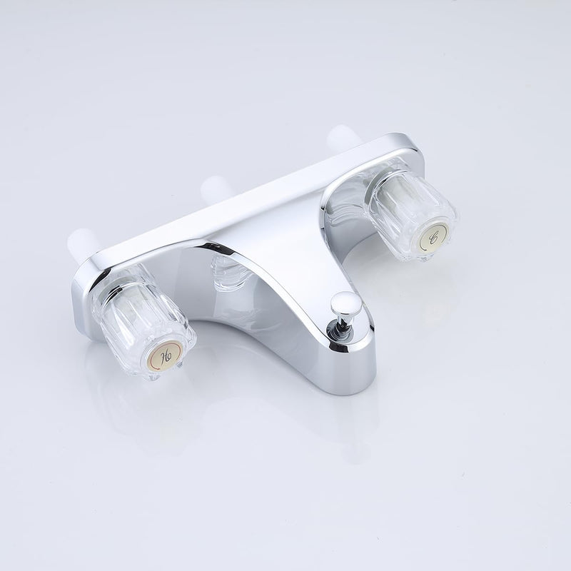 Off-Set Mobile Home Tub/Shower Faucet, Chrome Finish, Acrylic, 2-Handle Design