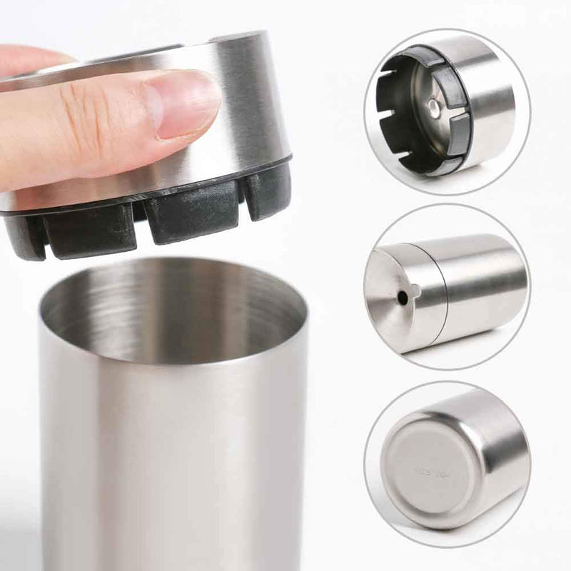 JOCHA Car Ashtray with lid smell proof Stainless Steel Portable Smokeless Detachable Windproof Self Extinguishing Butt Bucket Ash Tray for Most Car Cup Holder for Outdoor Travel Home Office (Silver) Silver 1 PACK