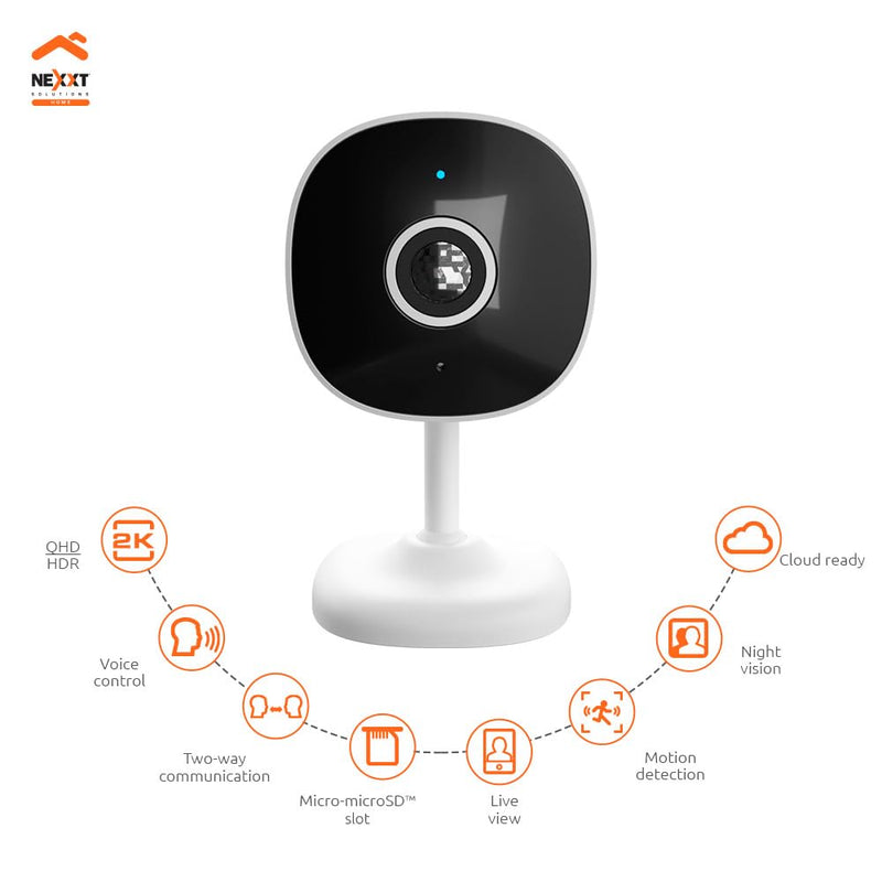 Nexxt 2K Indoor Camera - Smart Wi-Fi Home Security, Wireless Baby Monitor, Dog & Nanny Cam, Easy to Use App, Indoor Room Camera, Human Detection & Night Vision, Camaras De Seguridad para Casa (2PK) 2PK - 2K
