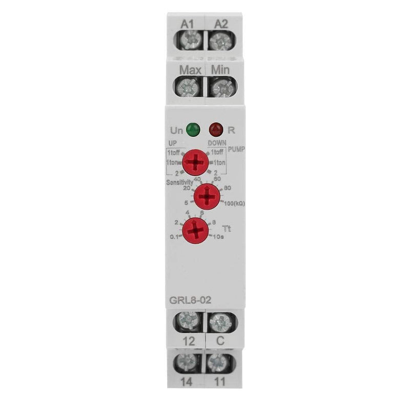 Liquid Level Control Relay GRL8-02 Pool Water Level Controller with DIN Rail Mount for Liquid Level Monitoring