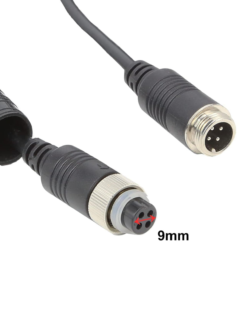 4 Pin Backup Camera Cable with Corrugated Tube Cover, 4 Pin Aviation Extension Cord, Weatherproof, Compatible with Rearview Camera Systems, Radar DVRs, CCTV Security Systems(33FT/10M) 33ft