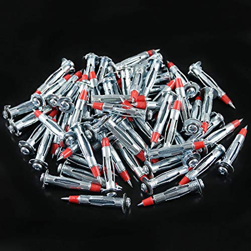 Glarks 60Pcs Heavy Duty 1/8 inch 46MM Zinc Plated Steel Molly Bolt Drive Hollow Drive Wall Anchor Screws Set (1/8SDx46MM) 1/8SDx46mm