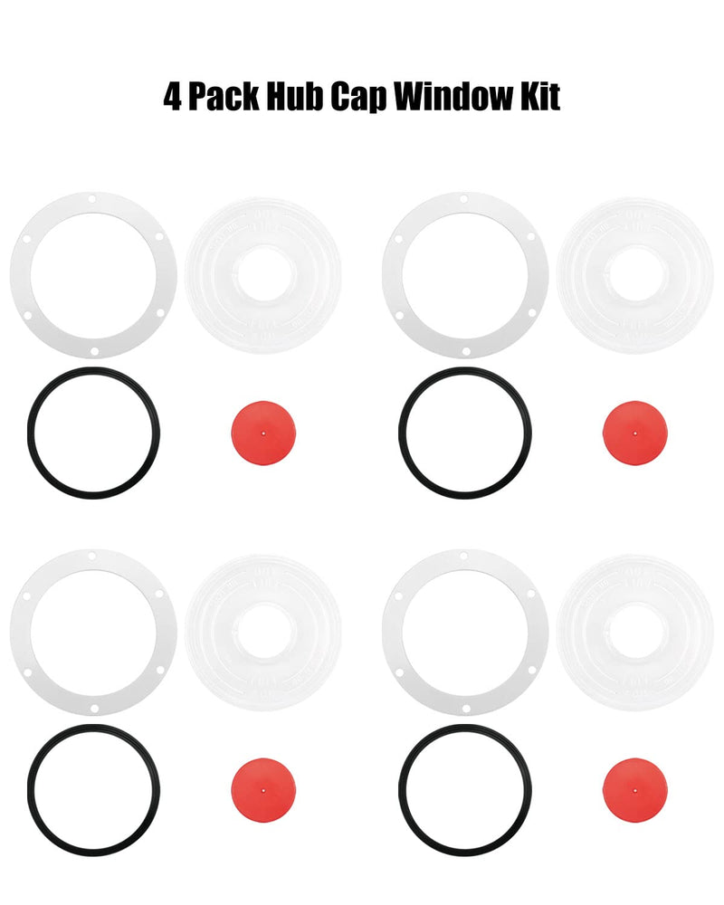 Hub Cap Window Kit Fit for Stemco GMC Volvo Spicer-Dana Strick TimpteTrailmobile semi Truck and Trailer Hub Cap Replace 359-5995, 4 Pack