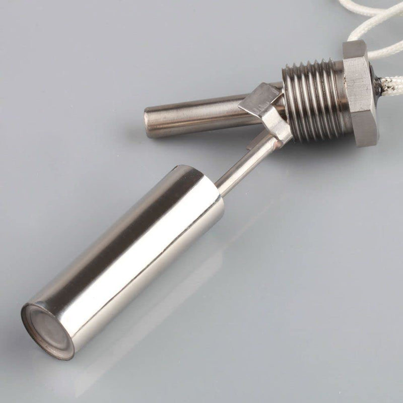 Water Level Sensor, 0-220V Stainless Steel Side Mount Float Switch Level Gauge for Fish Tank Pool, Water Tower (1/2NPT Male Thread) 1/2NPT (0-220V)