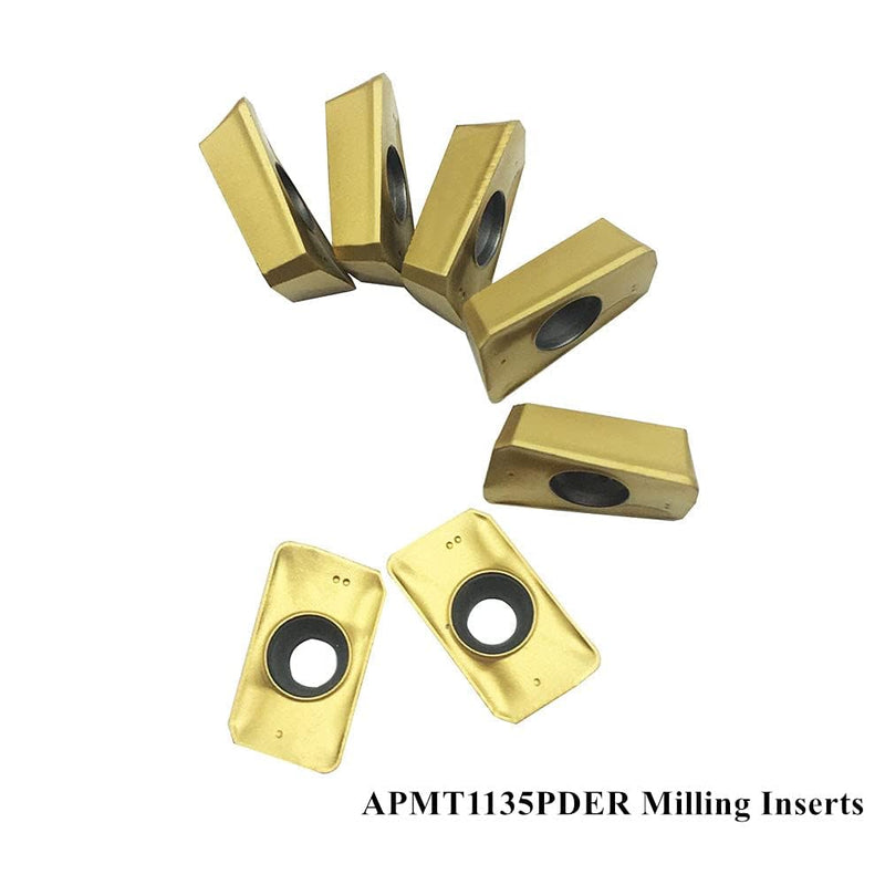 JTR 3pcs 90 Degree BAP300R End Mill Holders Indexable Inserts Tool Holder with 10pcs APMT1135PDER Milling Inserts for Machining Steel, Cast Iron