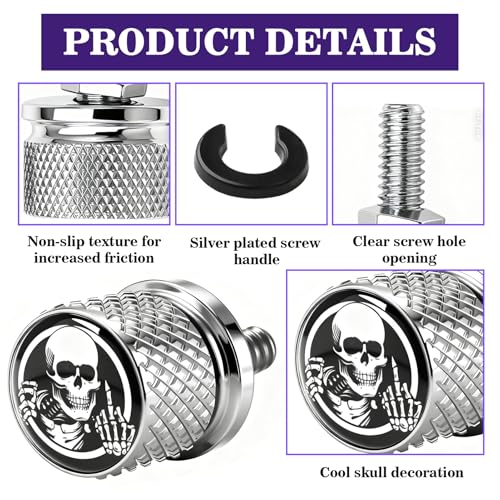 Motorcycle Stainless Fender Seat Bolts Screw Compatible with Harley(Silver) Silver
