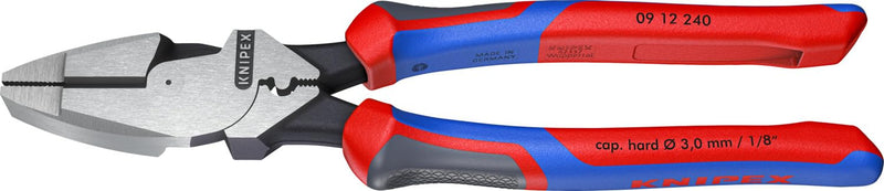 KNIPEX 09 12 240 SBA High Leverage Lineman New England with Tape Puller and Crimper Pliers Comfort Grip
