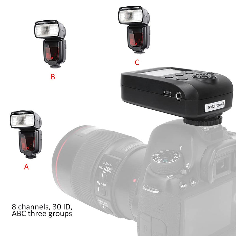 VC-818TX E-TTL Flash, 2.4G Transmitter Maximum Support for 1/8000s High Speed Synchronization Supports 8 Channels 30ID, for Camera