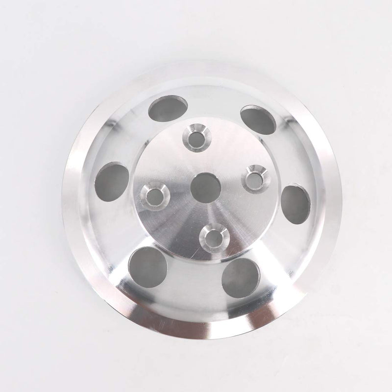 KIPA Aluminium Single groove Water Pump Pulley For SB SBC Small Block Chevy 265 283 305 327 350 383 400 with a long water pump Satin Aluminium Finish Durable 1-Groove #9842