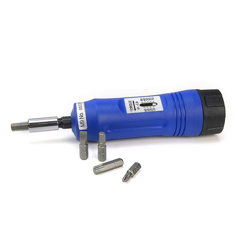 Stark USA 21pcs Adjustable Torque Screwdriver 1/4" inch Drive with Inch/Pounds Precision Measurement Shank 10-50 in/lb Bits Set & Storage Case Torque Screwdriver Kit