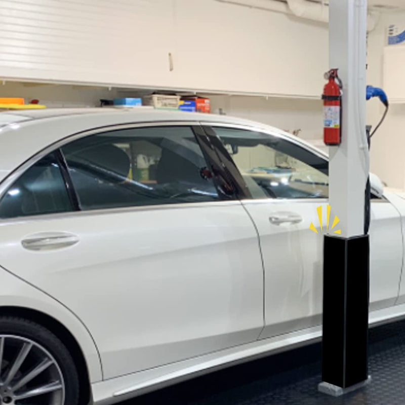 GUEQUITLEX Garage Wall Guards Foam Car Door Protector Wall Bumper Guard - 2 Pack, Corner, Black, Plastic with PP film surface, Foam, Polypropylene (PP)