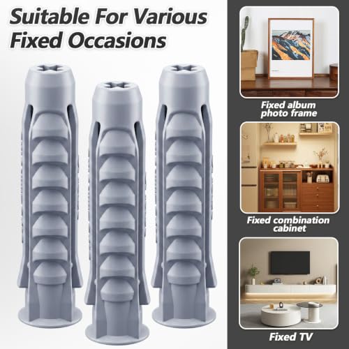 JIEYAO 16 Pcs Concrete Wall Anchors for TV Mount Installation (Pack of 3) M10x50mm (Pack of 3)