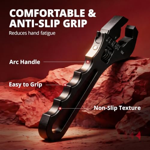 EVIL ENERGY AN Fittings Wrench 3AN-16AN with 4" Magnetic Vise Jaw Pad Black
