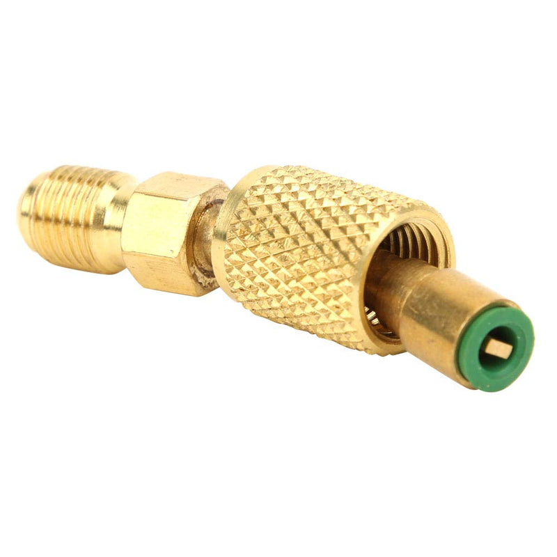 R410A Mini Split System Charging Vacuum Port Adapter, 5/16 Female, 1/4 Male SAE, Brass Converter, for Mini Split System Air Conditioner HVAC