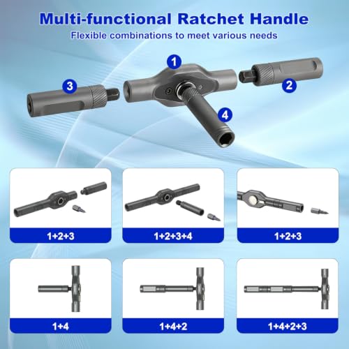 42 in 1 Magnetic Screwdriver Set, magnetic ratchet screwdriver set, Detachable ratcheting t handle, Portable Storage box, multitool set, Kit for Furniture, Electronics, Computer, Bike Repairs