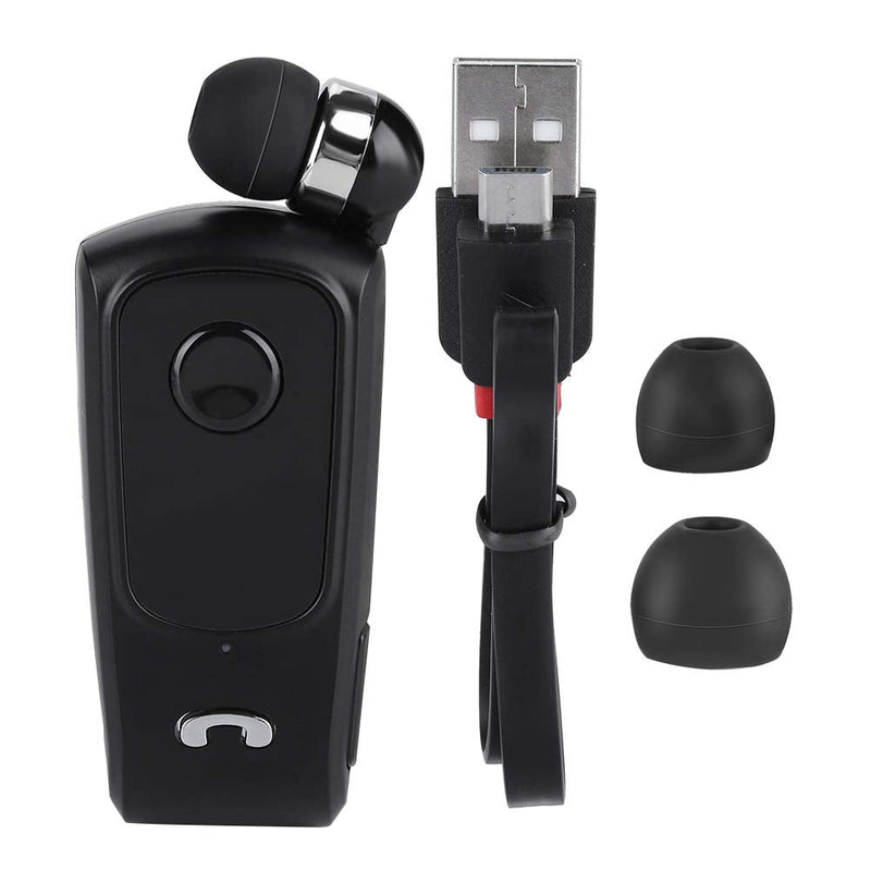 F920 Sports Bluetooth V5.4 Headset Earpiece 2.4GHz Retractable Driving Earphone Support for Office/Driving(Black) for f990 Drahtlose Bluetooth Headset