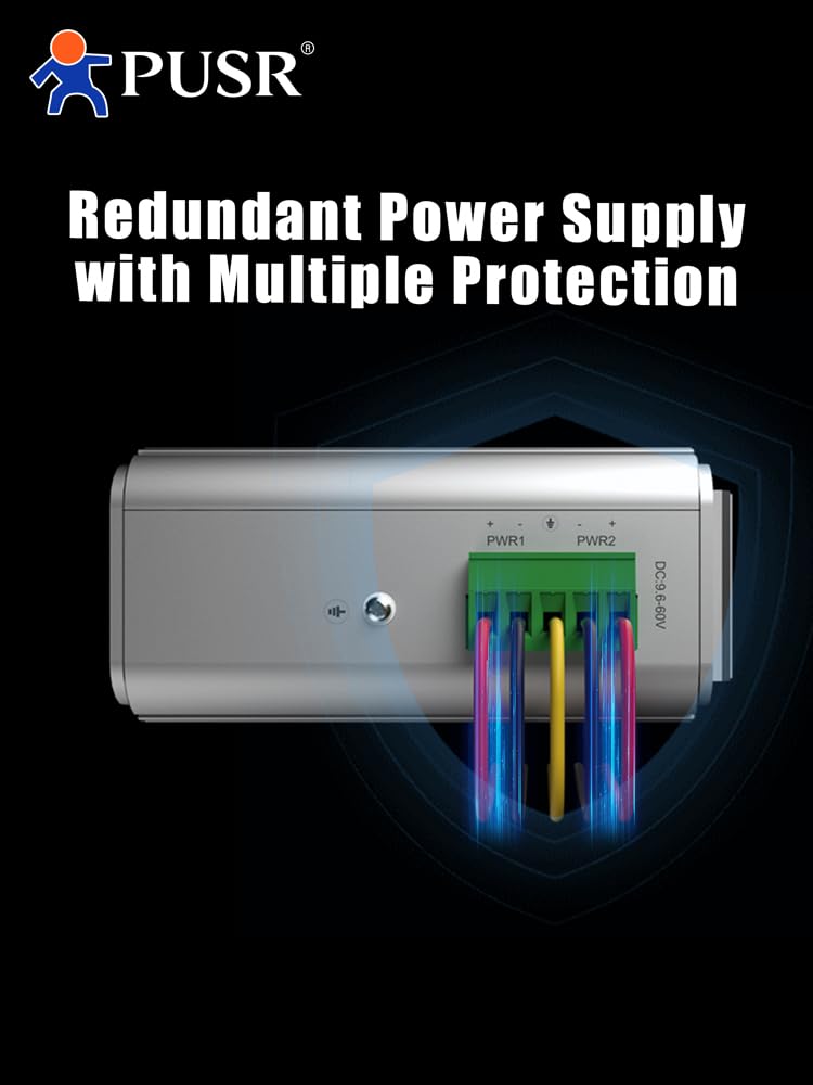 8 Ports with 10/100/1000Mbps Gigabit Industrial Ethernet Switch -40°C~85°C Lighting Protection 6KV Dustproof Design IP40 Protection USR-ISG1008 1000M 8 Ports