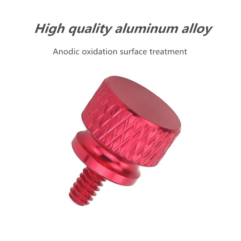 (10 Pack) Anodized Aluminum Computer Case screws (6-32 Thread) for Computer Cover / Power Supply / PCI Slots / Hard Drives DIY Personality Modification & beautification (Red)