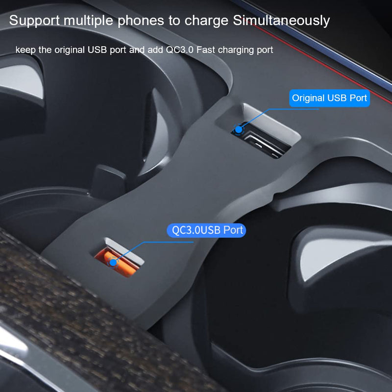 Wireless Car Charger Fit for BM-W X3/ X4 2023-2019 15W Wireless Charging Panel,QC3.0 Charging Port,for Multiple Phones Owner,Car Charger Mount for BM-W X3/X4 Apply to All Qi Phones