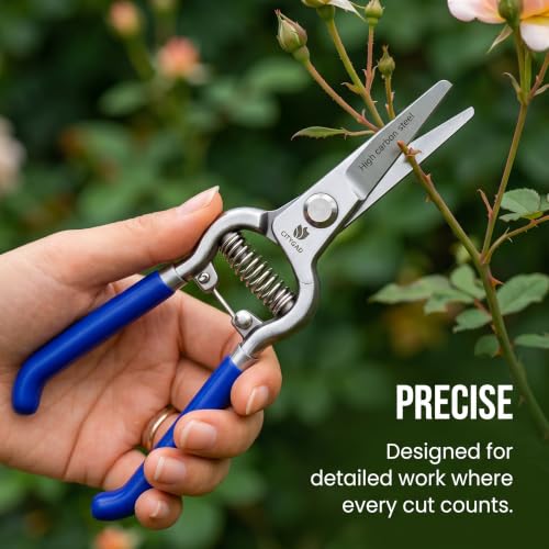 Two-Pack Pruning Shears Set (8-Inch), High-Carbon Steel Blades, Ergonomic Blue Handles, Rust-Resistant Garden Tools for DIY Garden & Landscaping