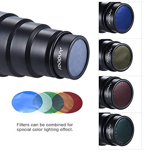 Andoer Conical Snoot with Grid & Filters for YongNuo & Godox On-Camera Flash Speedlite # 2